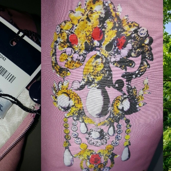 *$3,890 NEW W. TAG OSCAR DE LA RENTA SILK PINK JEWEL RUNWAY DRESS US 8 M - Picture 8 of 11